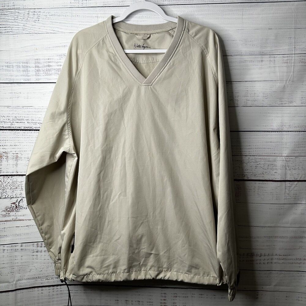 Walter Hagen Size XL Slate Cream V Neck Pullover Long Sleeve Windbreaker Jacket